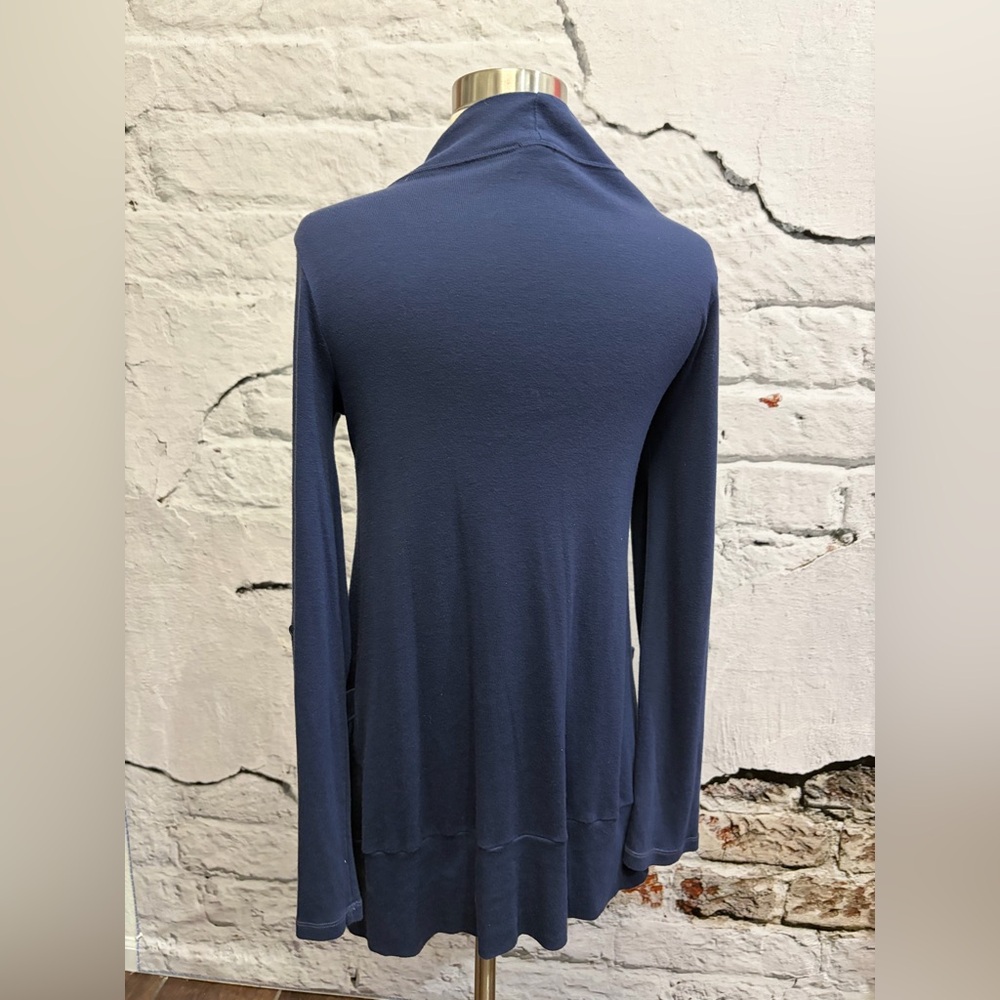 Splendid Navy Knit Cardigan - Super Soft Long Sleeve Layer Drape Coastal - Picture 6 of 7